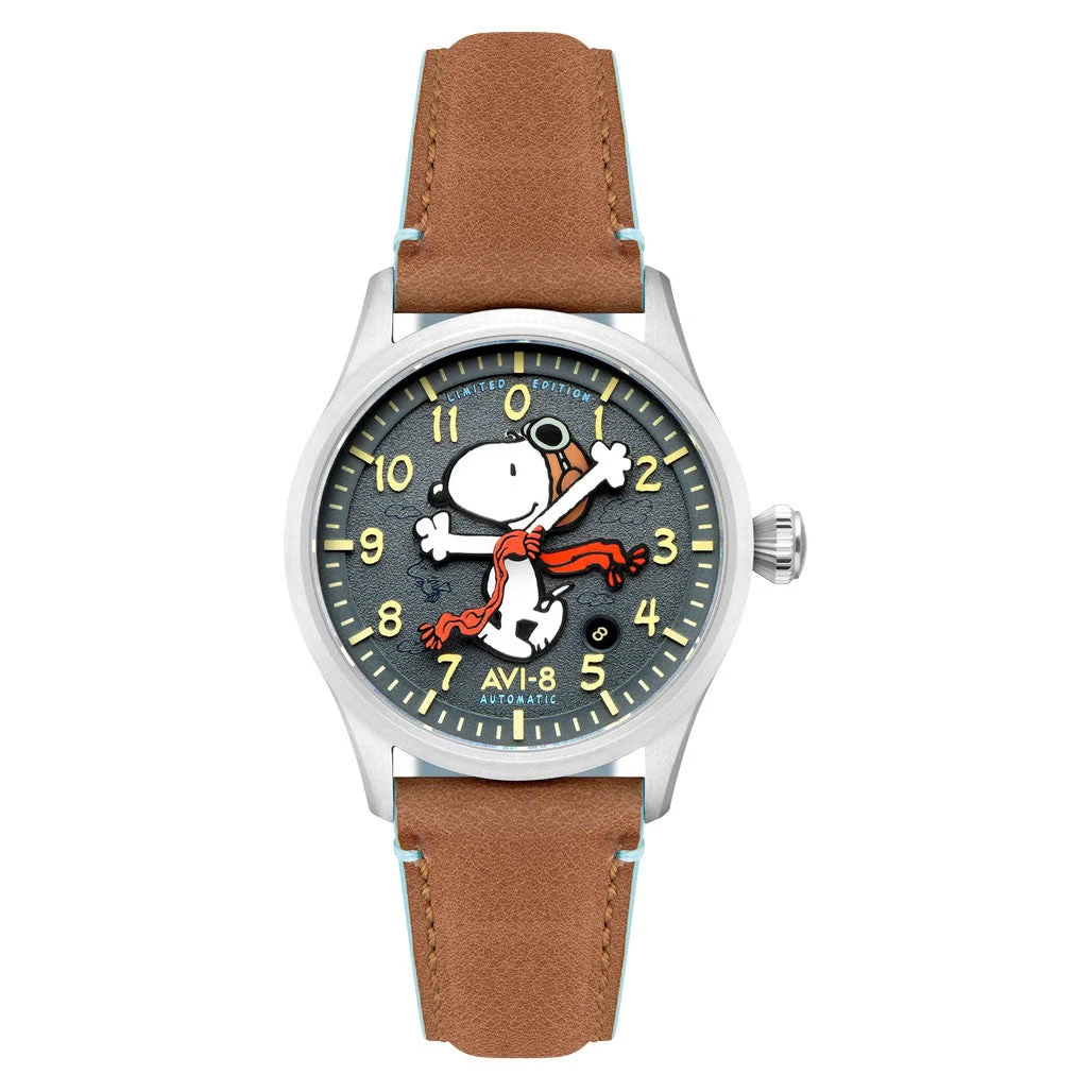 AVI-8 Peanuts Flyboy Engineer Automatic Snoopy Flying Ace #AV-4133-03 kol saati