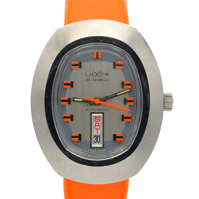 Luxor Day Date auto watch - TV Case - Automatic Day-Da 1970s luxor Day Date auto watch - T