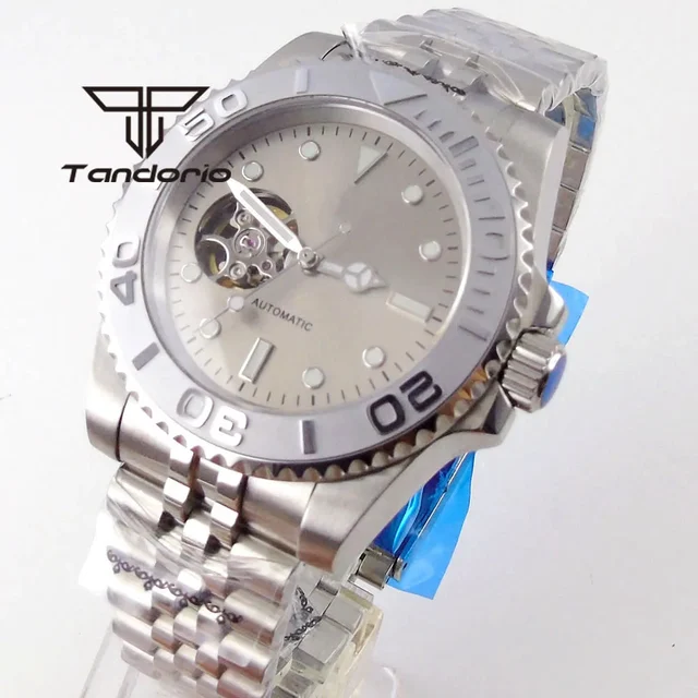Tandorio Automatic Watch 40MM TD501 Sapphire Skeleton Luminous 10bar 1005009120793717-blue