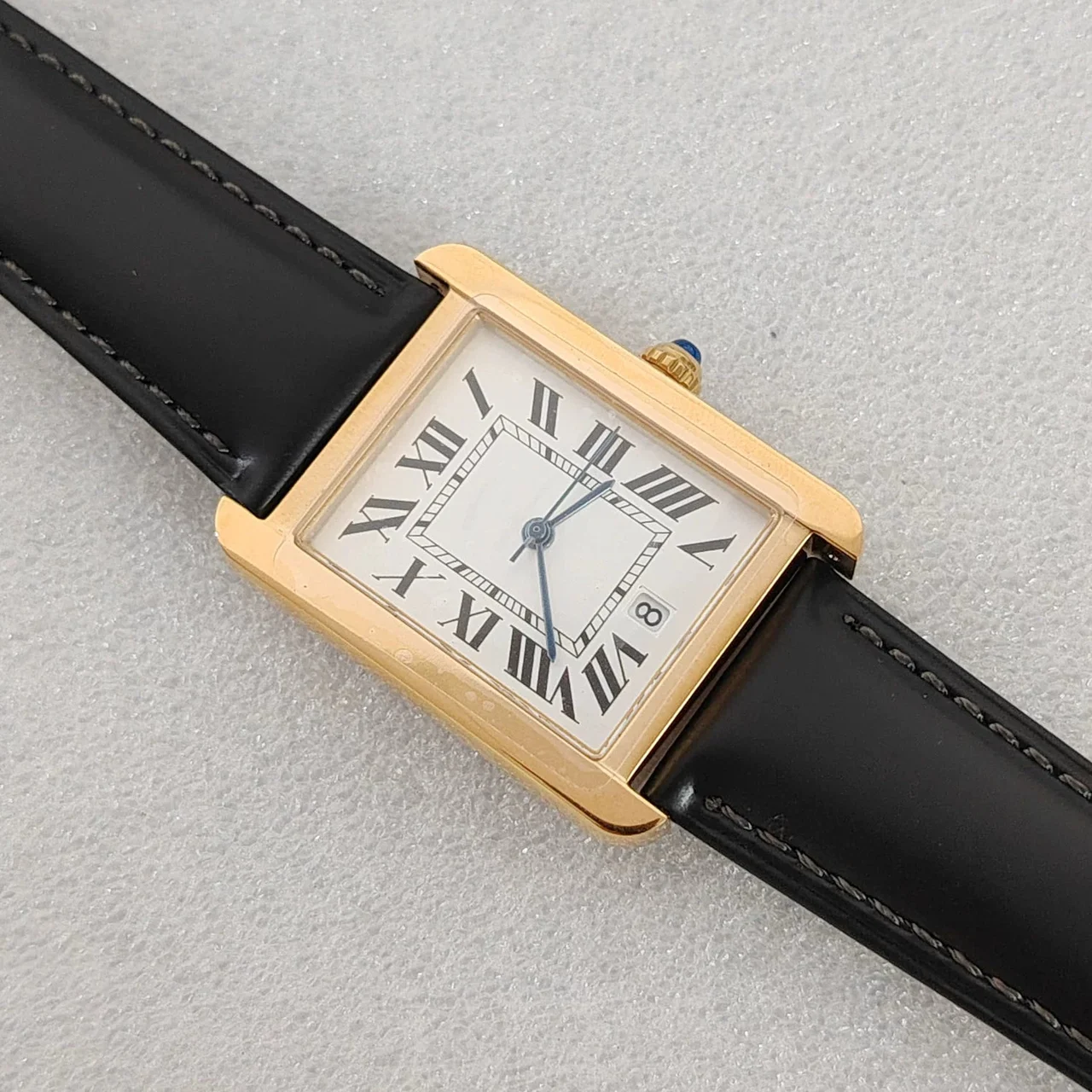 Tandorio Tank Watch 31mm square retro watch stainless steel quartz VJ24 3ATM Mineral Silver Gold 6142062622454 31 mm kol saati