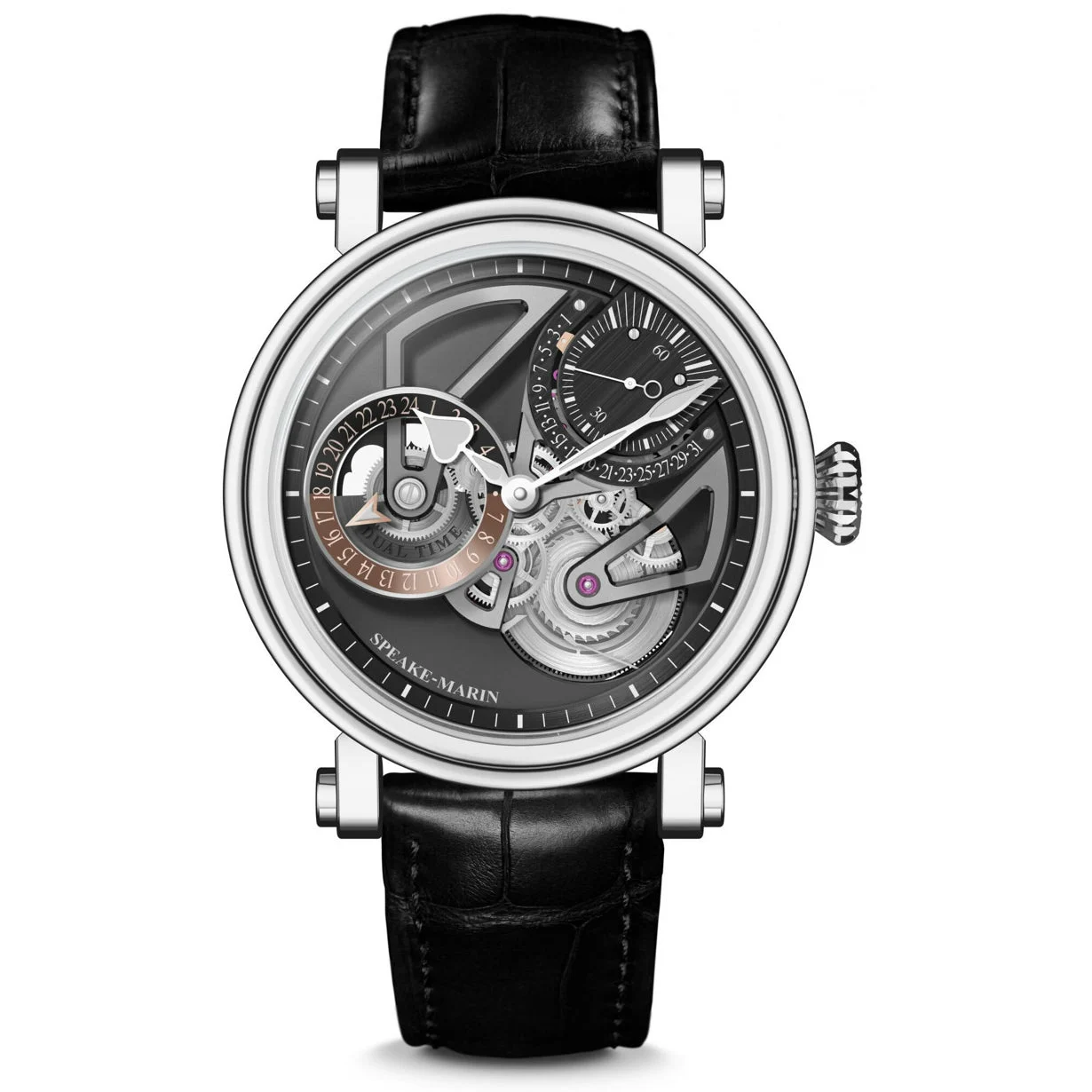 Speake-Marin Openworked Dual Time Titanium 414209250 kol saati