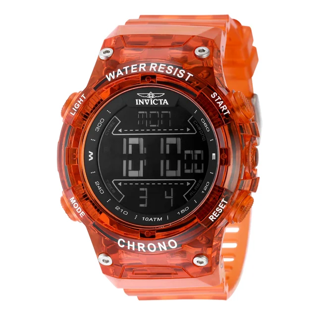 Invicta Racing Burnout Digital Watch - 52mm. Transparent, Orange (49046) kol saati