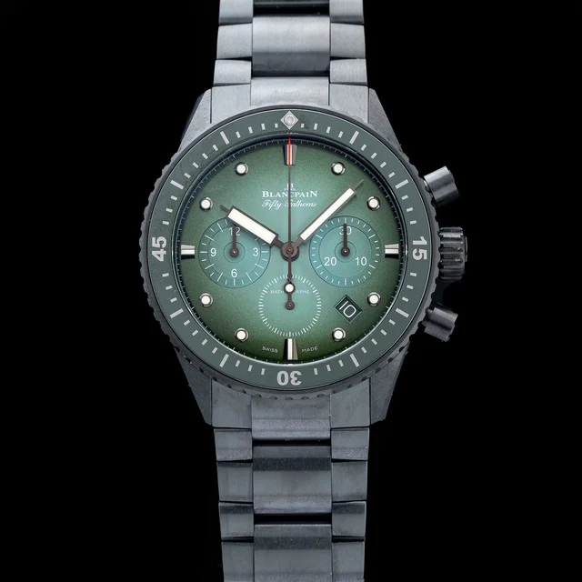 Blancpain Fifty Fathoms Bathyscaphe Chronograph Flyback Green Dial 210009N33255 kol saati