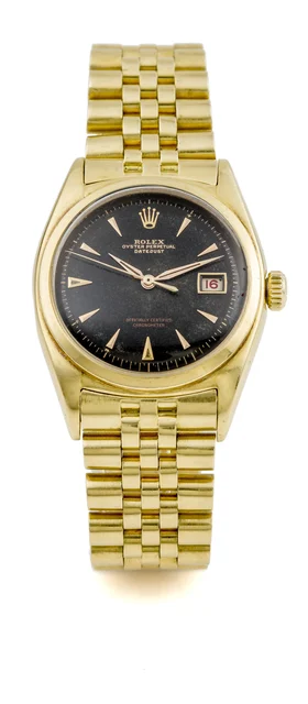 Rolex ROLEX REF. 6030, OYSTER PERPETUAL, DATEJUST, OFFICIALLY CERTIFIED CHRONOMETER, 18K Y