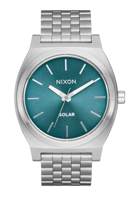 Nixon US Time Teller Solar - Silver / Dusty Blue Sunray A1369-5161-00 kol saati