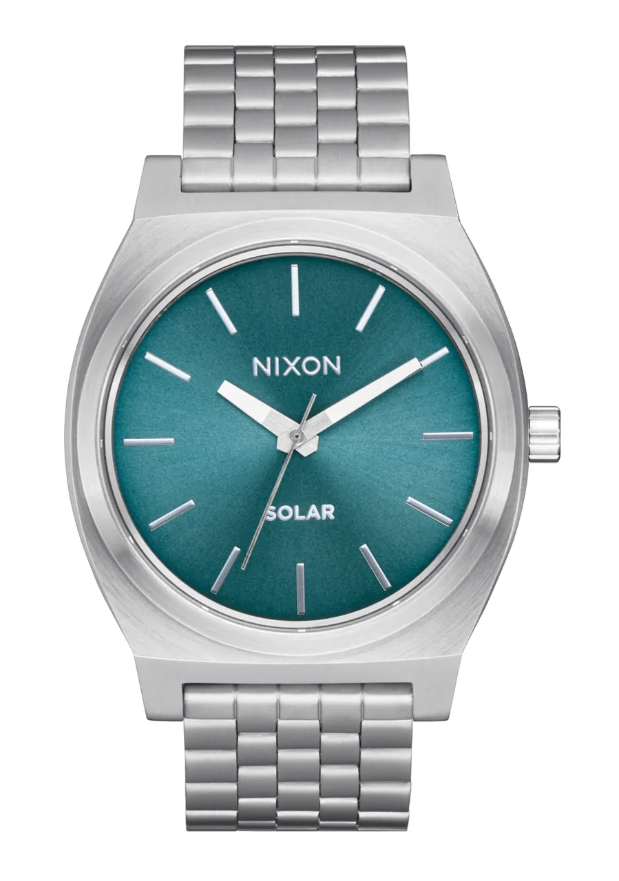 Nixon US Time Teller Solar - Silver / Dusty Blue Sunray A1369-5161-00 40 mm kol saati