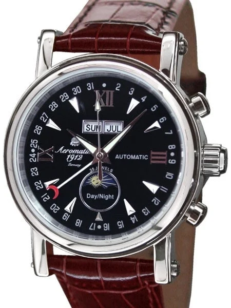 Aeromatic Automatic Calendar Watch with Day-Night Indicator #A1032B kol saati