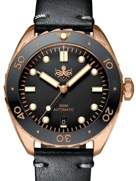 Phoibos Eagle Ray 500-Meter Swiss Automatic Dive Watch with Bronze Case, DD AR Sapphire Cr