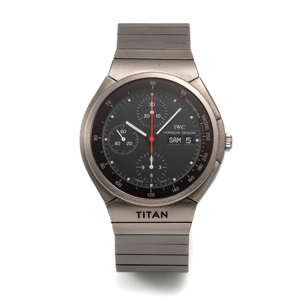 IWC IWC REF 3700, SELF-WINDING, CHRONOGRAPH; "PORSCHE DESIGN"; TITANIUM kol saati