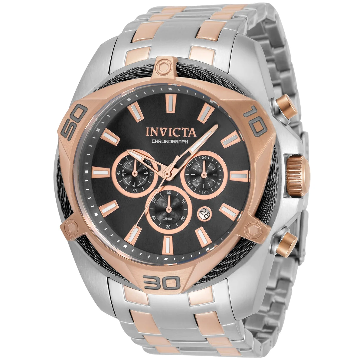 Invicta Bolt Tensora Watch - 50mm, Steel, Rose Gold (ZG-34135) 50 mm kol saati