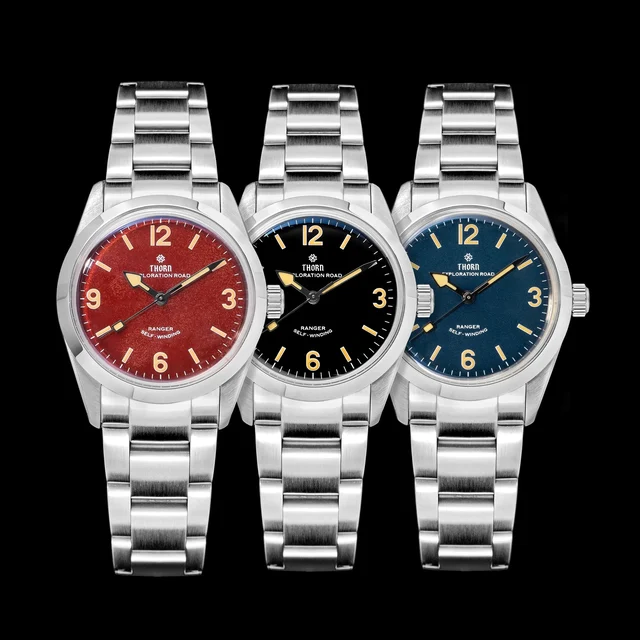 Tandorio Watches THORN T003 34mm Retro Watch PT5000 Automatic Dome Sapphire Luminous 10Bar