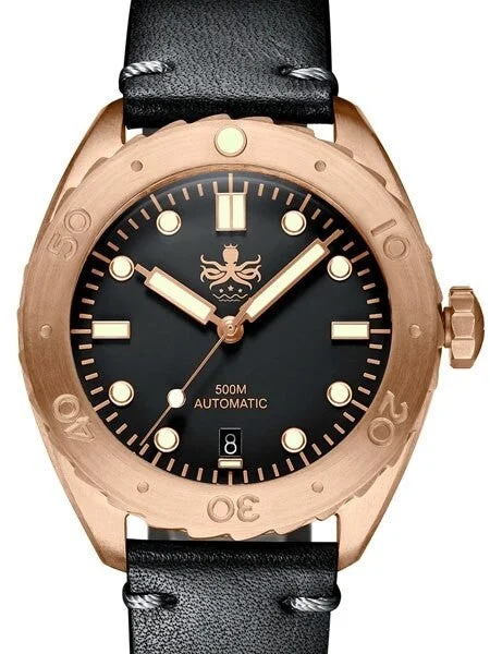 Phoibos Eagle Ray 500-Meter Swiss Automatic Dive Watch with Bronze Case, DD AR Sapphire Cr