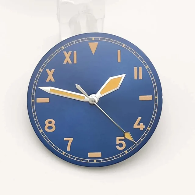 Tandorio Retro 28.5MM Watch Dial with Green Luminous half rome number for NH35/NH36/2824/8