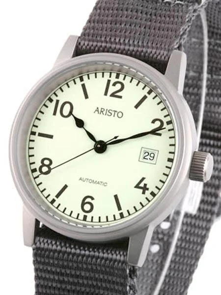 Aristo U-Boot-Uhr Swiss Automatic Watch with Luminous Dial 3H17R kol saati