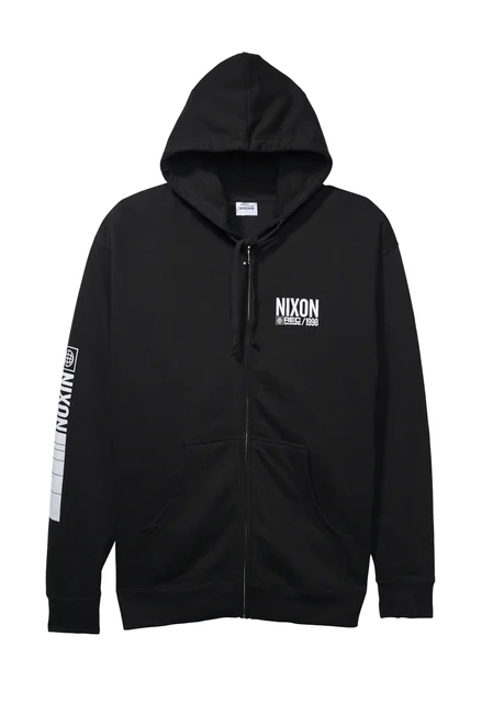 Nixon US Track Zip Hoodie - Black / White S2865-005-02 kol saati