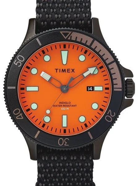 Timex Allied Coastline Quartz Watch with Orange Dial and INDIGLO Night-Light #TW2T30200VQ