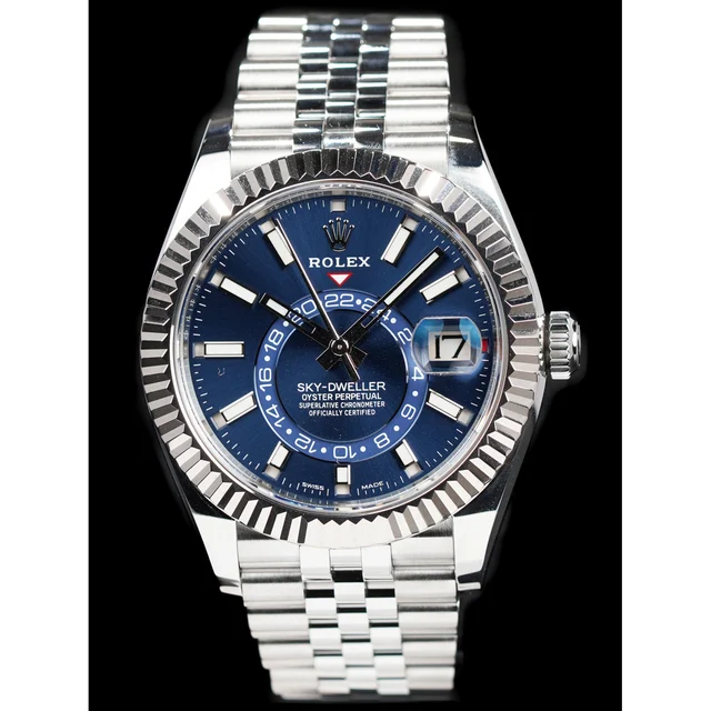 Rolex Sky-Dweller Blue 42mm Stainless Jubilee Watch 336934 210009N29729 kol saati