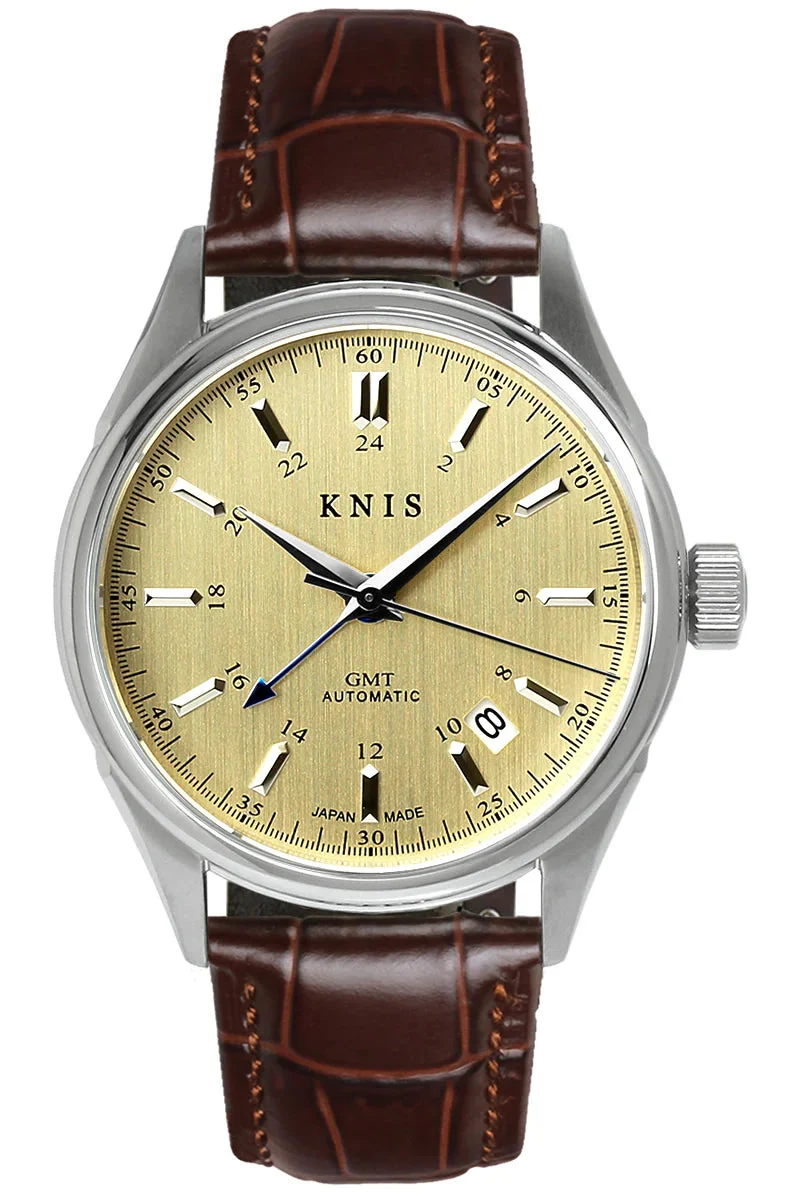 KNIS Classic GMT KN008-SGBRLE 38 mm kol saati
