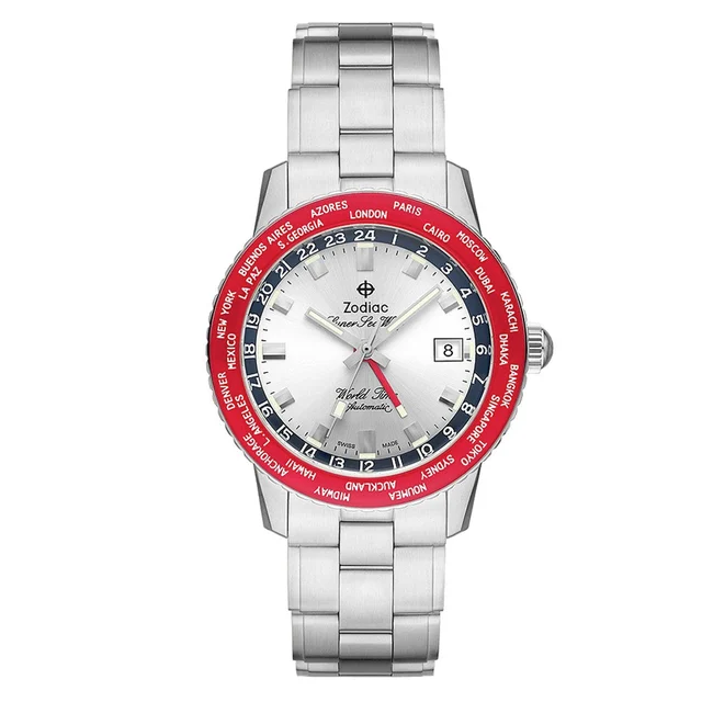 Zodiac Limited Edition Super Sea Wolf World Time Automatic Stainless Steel Watch #ZO9410 k