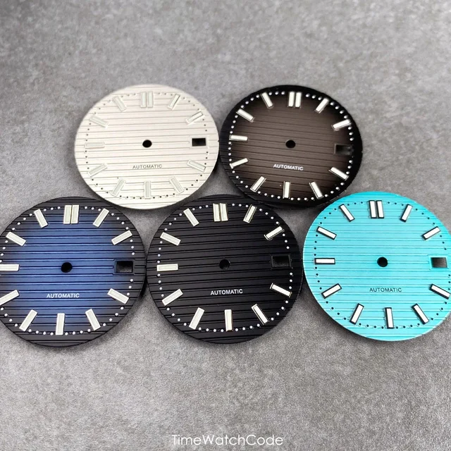 Tandorio Nautilus Dial For NH35 movement NH36 NH38 NH70 NH71 NH72 29.2mm green Luminous Ha
