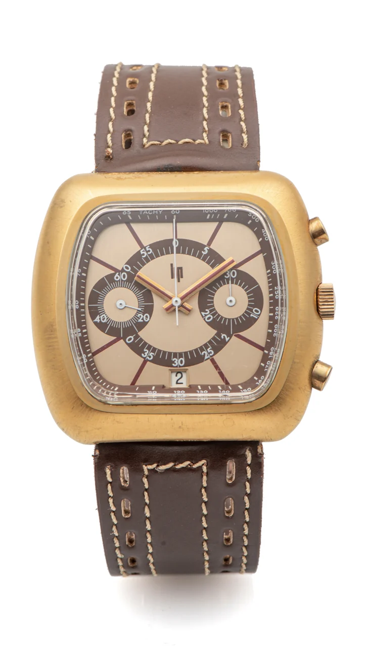 Lip LIP, REF. 873 60 945 0, CALIBER 7734, GOLD PLATED CHRONOGRAPH kol saati