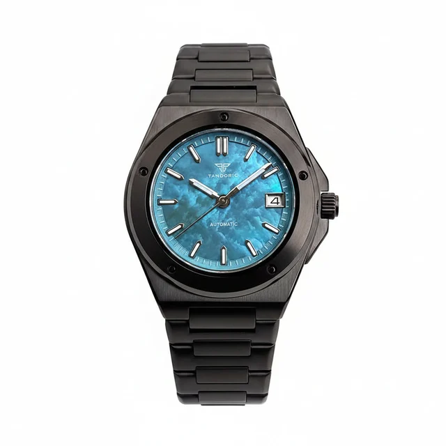 Tandorio PVD Black Engineer Watch TD331P NH35 Automatic Sapphire Glass 100m Waterproof 100
