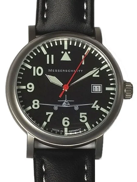 Messerschmitt Aviator Watch with Sand Blasted Case, SuperLuminova #ME262-B1 kol saati