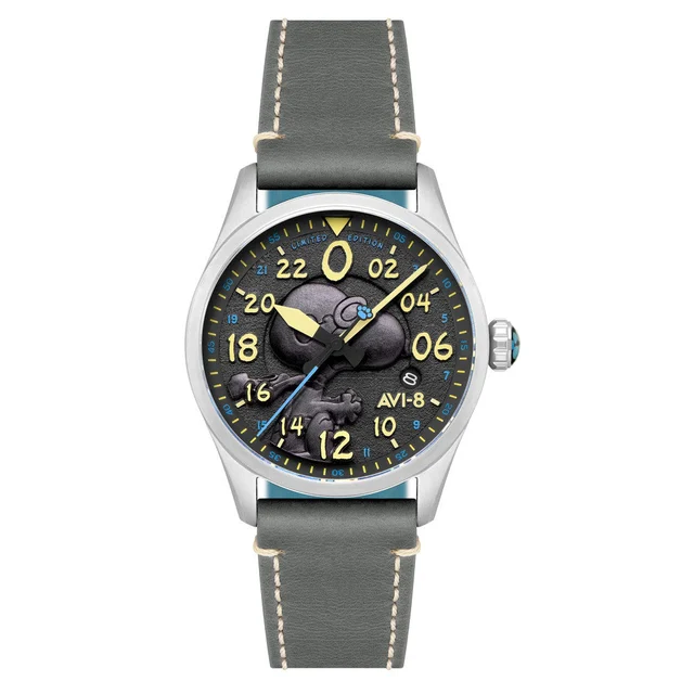 AVI-8 Peanuts Snoopy Flying Ace 24 LE Watch in Charcoal Grey #AV-4150-01 kol saati
