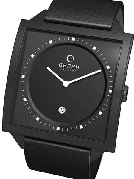 Obaku Harmony Square Case Watch with a Quartz Movement #V116UBBRB kol saati