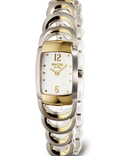 Boccia Quartz Watch with Two-Tone Titanium Case and Open-Link Bracelet #3159-02 kol saati