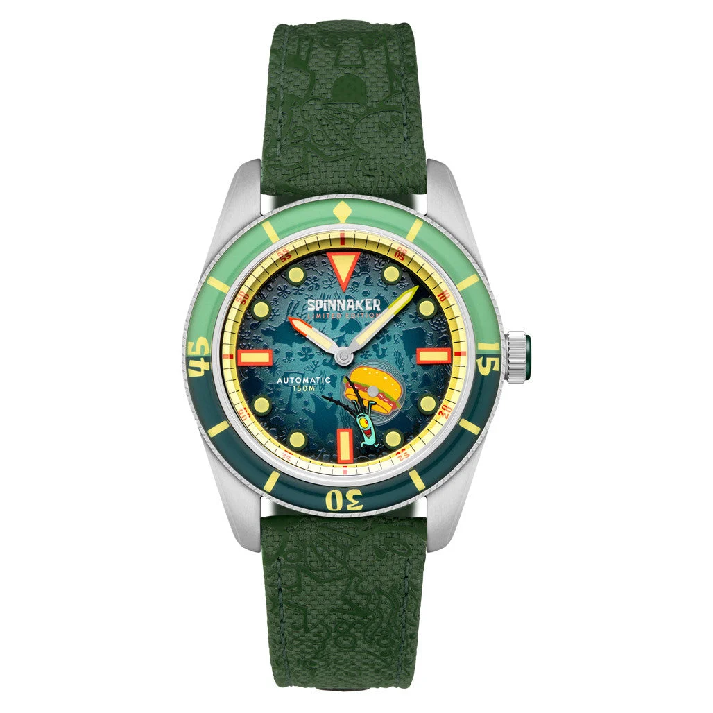 Spinnaker Spongebob Fleuss LE Frenemies Plankton Green Watch #SP-5160-02 kol saati