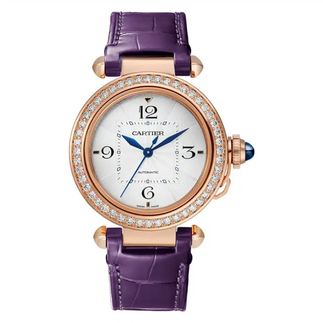 Cartier Pasha WJPA0012 35MM Diamond Bezel Rose Gold Watch kol saati
