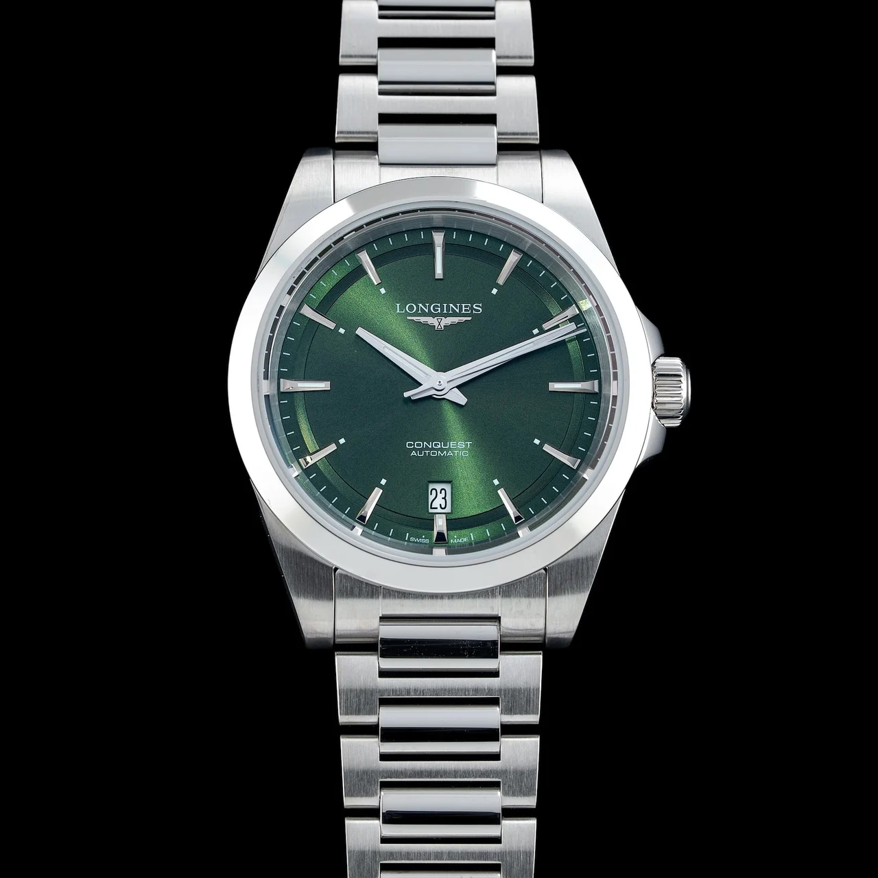 Longines Conquest Sunray Green Dial on Bracelet L3.720.4.02.6 210009N38807 38 mm kol saati