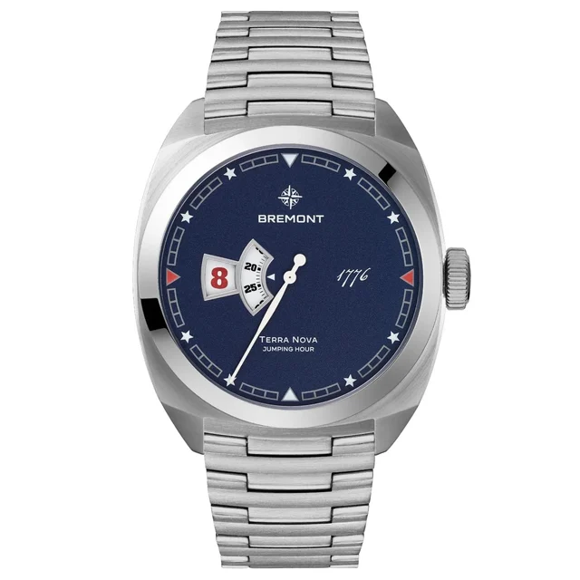 Bremont Terra Nova 40.5mm Jumping Hour 1776 On Bracelet TN40-JH-SS-BL-1776-B kol saati
