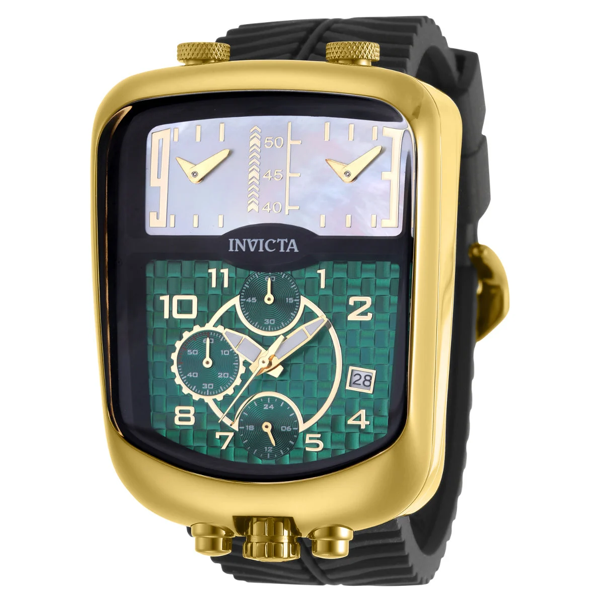 Invicta Rally Dualshift Swiss Ronda Z60 Caliber Watch w/ Mother of Pearl Dial - 42mm, Black (29705) 42 mm kol saati