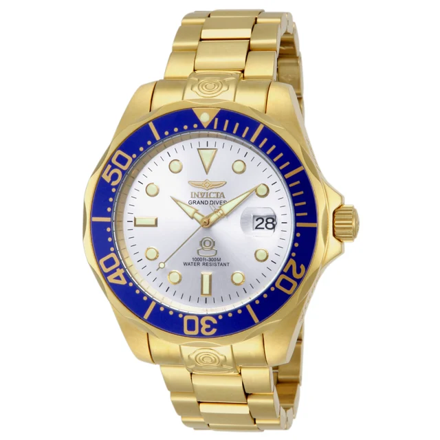 Invicta Grand Diver Deep Garrison Automatic Watch - 47mm. Gold (13872) kol saati