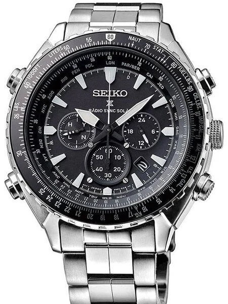 Seiko Prospex Radio Sync, Solar Powered, Chronograph, World Time Watch #SSG001 48 mm kol saati
