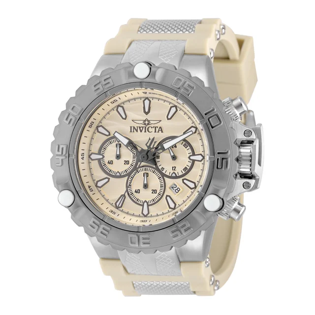 Invicta Subaqua Poseidon Watch - 55.4mm, Tan, Steel (48558) kol saati