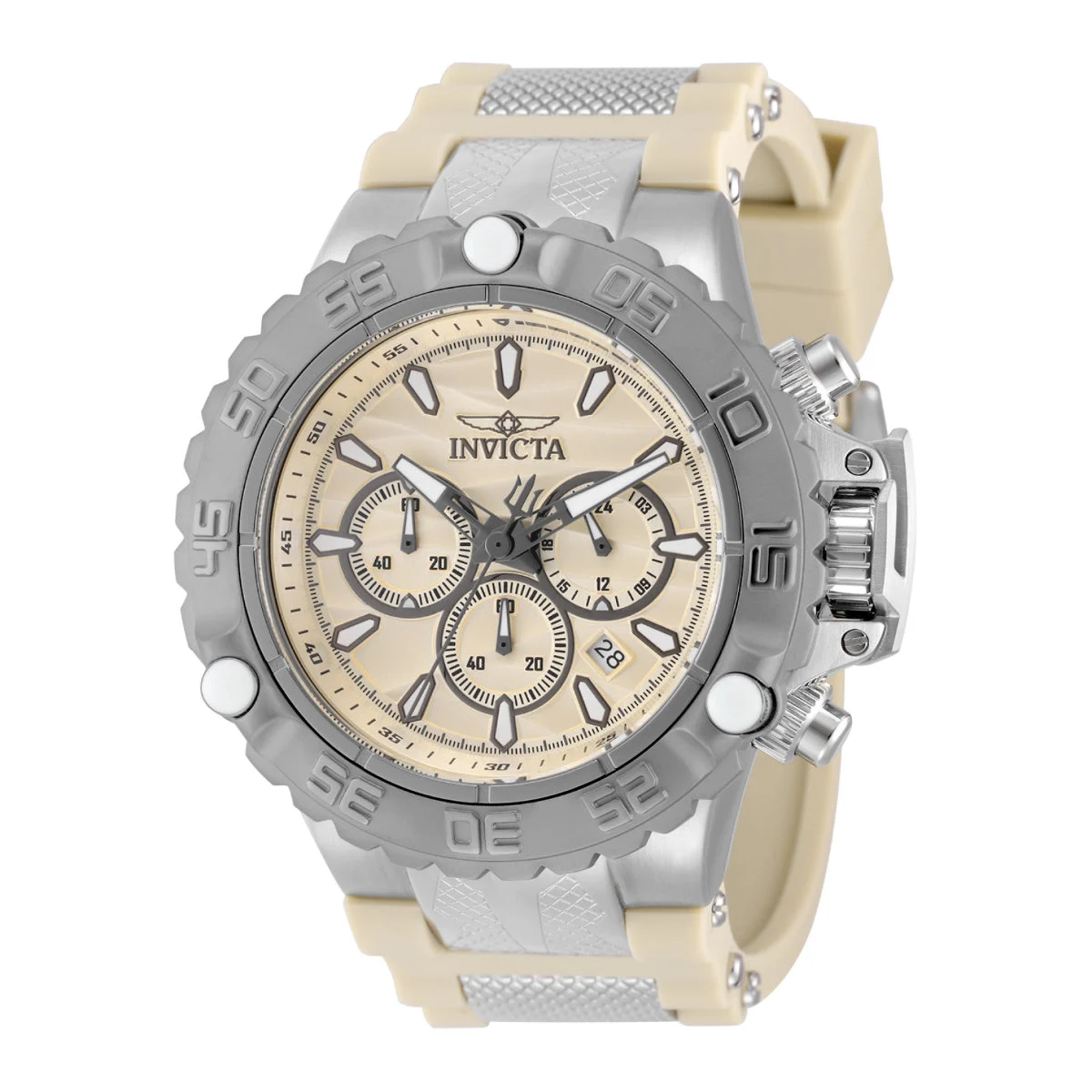 Invicta Subaqua Poseidon Watch - 55.4mm, Tan, Steel (48558) kol saati