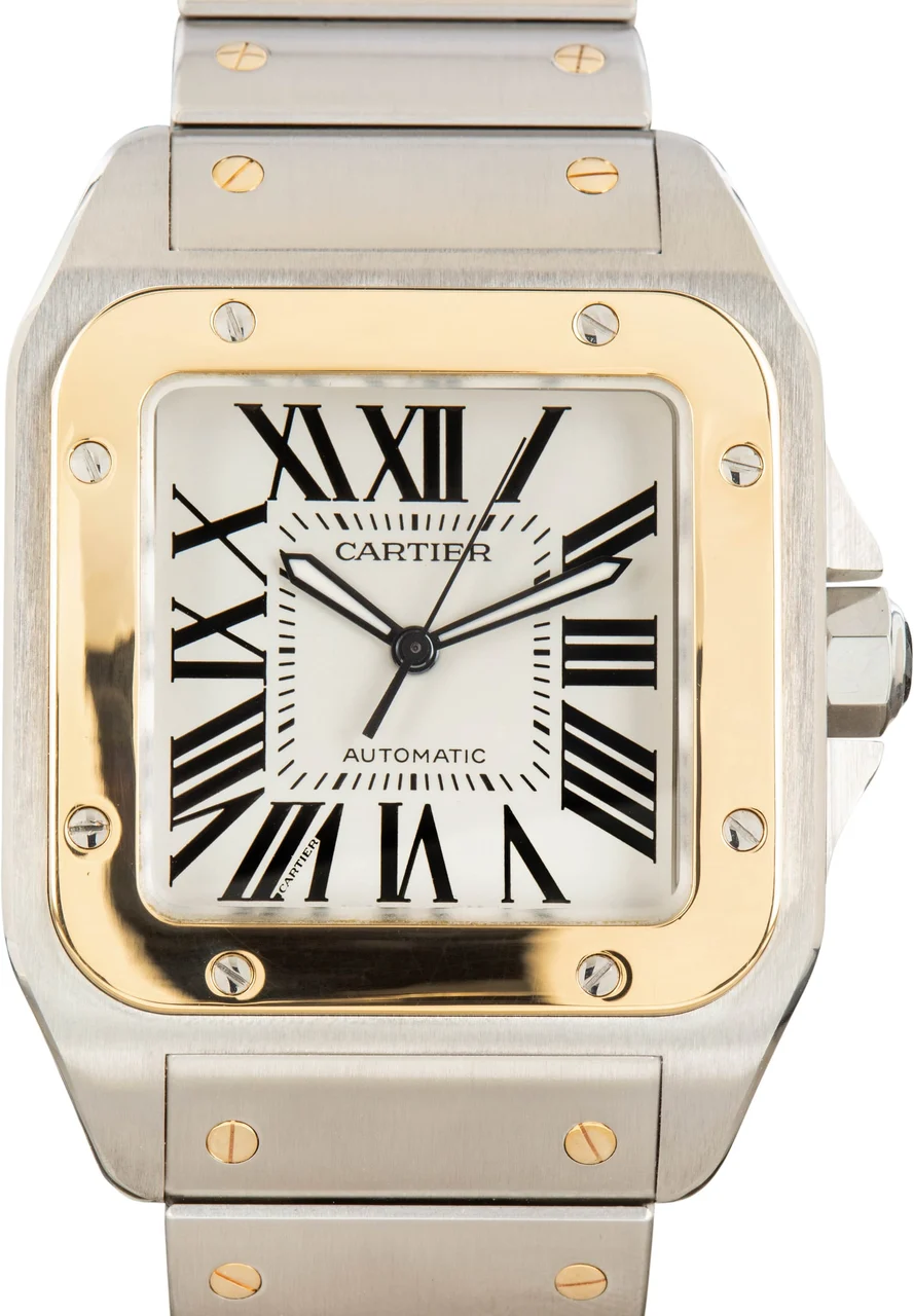 Cartier Santos 100 W200728G Steel & 18k Yellow Gold kol saati