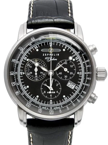 Graf Zeppelin Swiss Quartz Chronograph Watch with Alarm Function #7680-2 kol saati