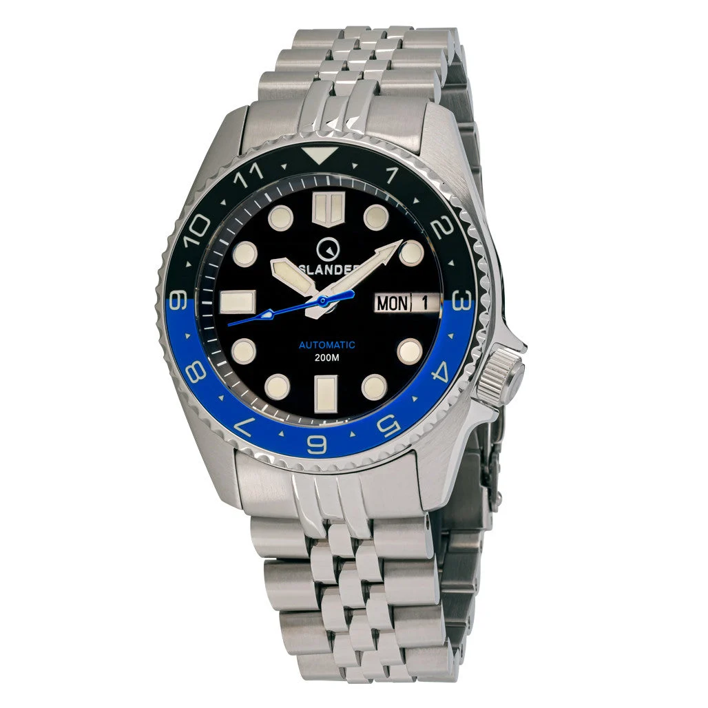 Islander Automatic "Batman" Dual Time Dive Watch #ISL-150 38 mm kol saati