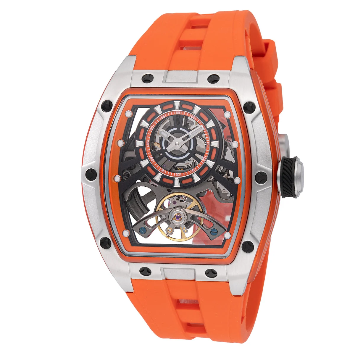 Invicta Rally Torque Automatic Watch w/ Skeleton Dial - 44mm. Orange (49034) 44 mm kol saati