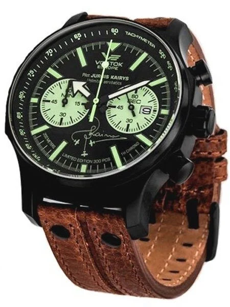 Vostok Europe Vostok-Europe Jurgis Kairys SPECIAL EDITION Pilot Chronograph with SuperLuminova #5954341 kol saati