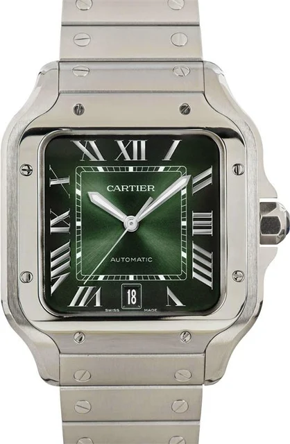Cartier Santos de Large Green Dial WSSA0062 kol saati