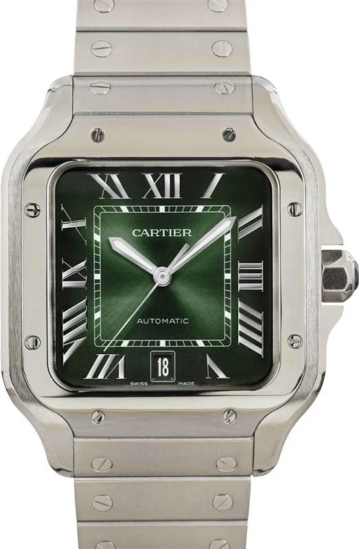 Cartier Santos de Large Green Dial WSSA0062 40 mm kol saati