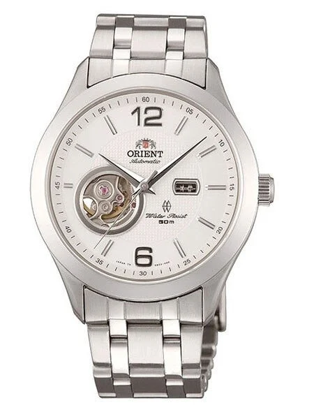 Orient SCRATCH AND DENT - Golden Eye Open Heart Automatic Watch with Sapphire Crystal #CDB05001W SND071 kol saati