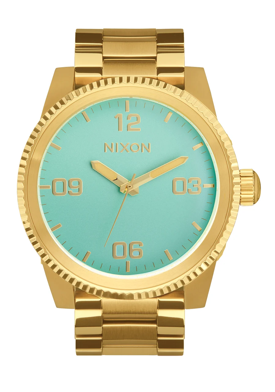 Nixon US Corporal Stainless Steel - Gold / Turquoise / Gold A346-5345-00 48 mm kol saati