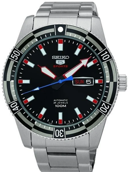 Seiko Sports 24-Jewel, Automatic with Hand Winding and Hacking #SRP735K1 44 mm kol saati