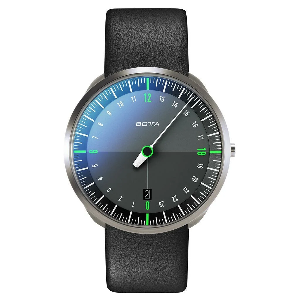 Botta UNO 24 one hand 24-hour Swiss quartz watch with 40mm titanium case #428010 40 mm kol saati